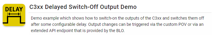 C3xx Delayed Switch-Off Output Demo